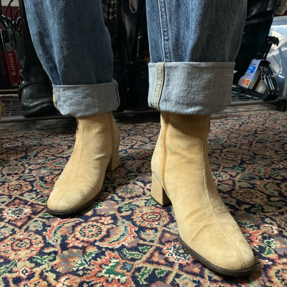 Italian Suede Ankle Booties - Picture 2 of 6